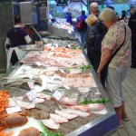 A typical French indoor market's poissonnerie