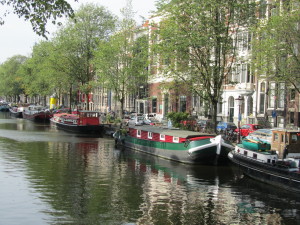 Homes along the canal - typical Amsterdam