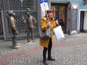 Our engaging delightful guide on our walking tour of Cologne