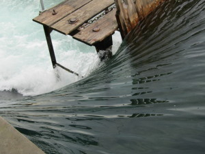 Water Rushing by the Needle Dam, still used to control level of water in Lake Lucerne