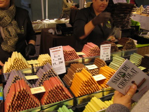 Crayons made of chocolate, as well.