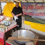 Aligot being made at the Grenelle Market.