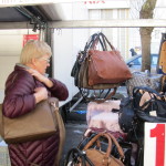 Pat shopping for her bag.