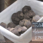 Truffles for sale, just in the window in a basket